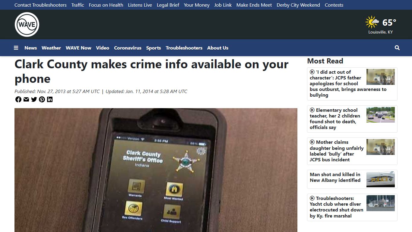 Clark County makes crime info available on your phone - WAVE